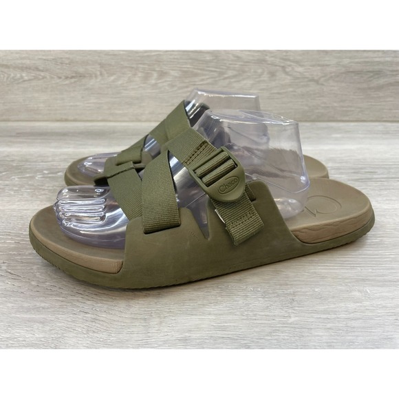 Chaco Chillos CF000089 Men's 12 Green Fabric‎ Upper Footbed Slip-On Slide Sandal - Picture 4 of 11